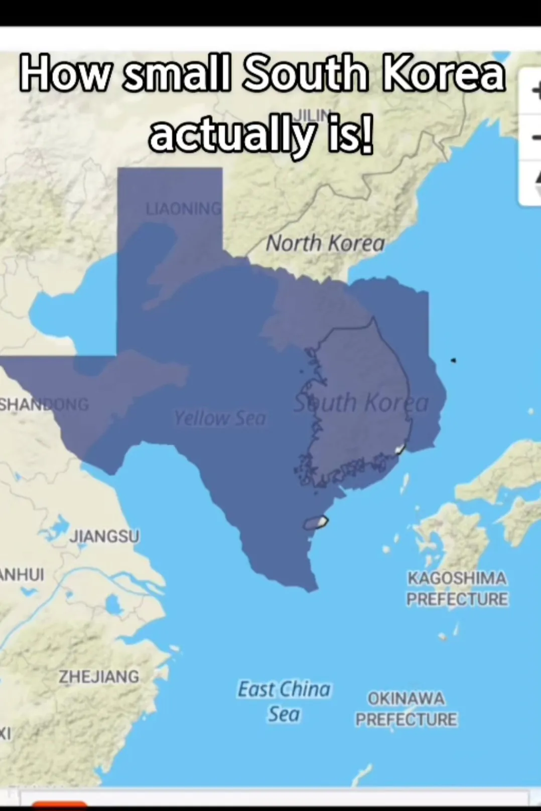 한국 크기를 알게된 미국인들